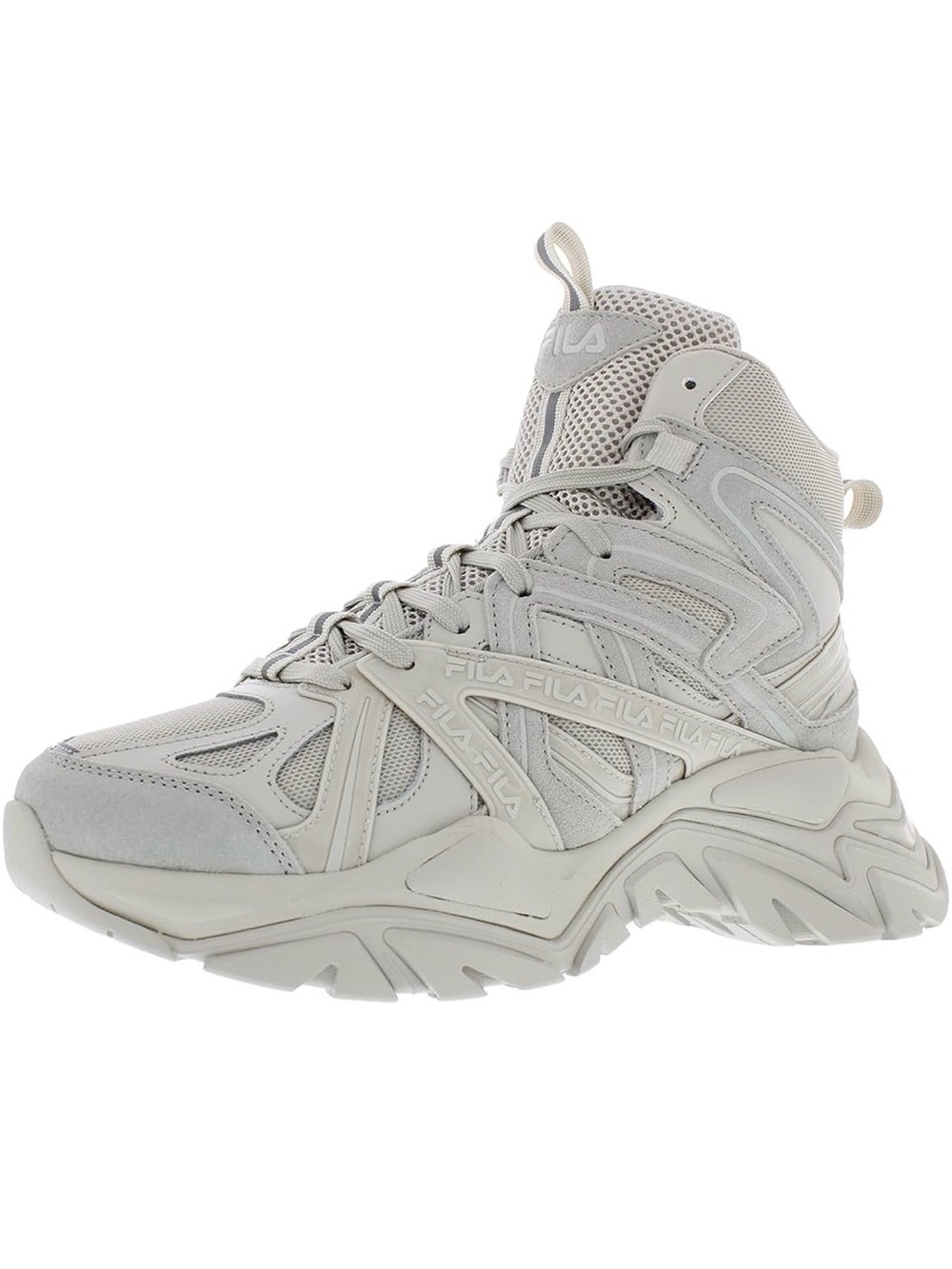 FILA | Electrove 2 High-Top Sneakers in Cream and Light Gray - Picture 2 of 11